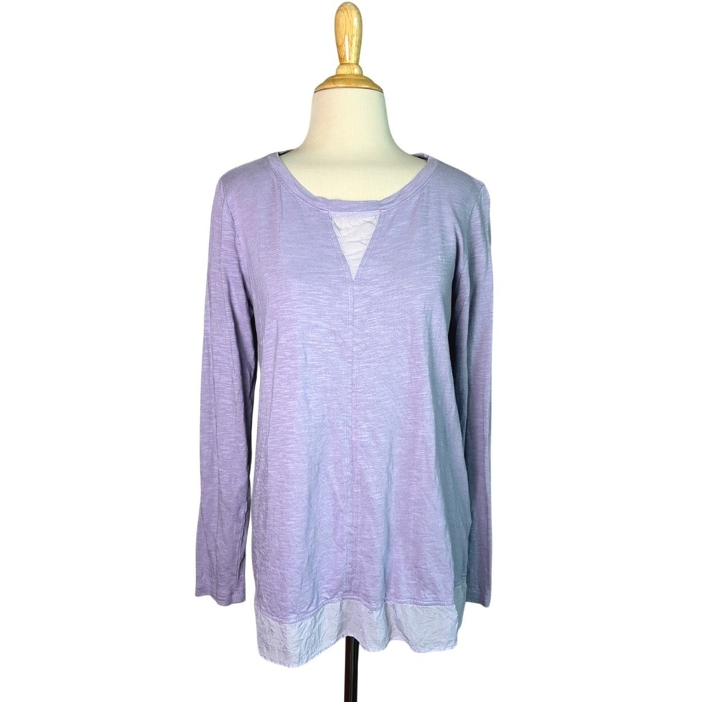 SOFT SURROUNDINGS Medium Lavender Cotton Modal Long Sleeve Lightweight Tunic Top